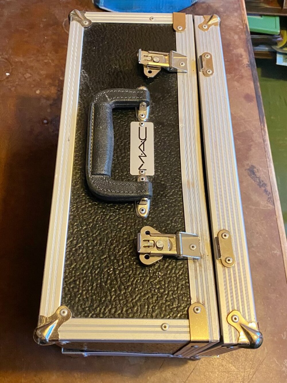 Vintage MAC all Metal Silver and Black Professional Cosmetic Tiered Train Case